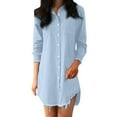 thumbnail image 1 of Birdeem Chemise en Denim à Franges pour Femmes Mode Col à Revers Manches Longues Veste Boutonnée, 1 of 8