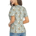 thumbnail image 3 of Vsdgher Dog Riding Skateboard Women Shirts V Neck Short Sleeve Tops T-Shirt Basic Tees, S to 3XLXX-Large, 3 of 5