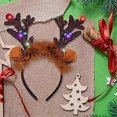thumbnail image 4 of ZHAOCHENG Paquete de 4 diademas de reno navideñas iluminadas para suministros navideños y diademas para fiestas navideñas, 4 of 5