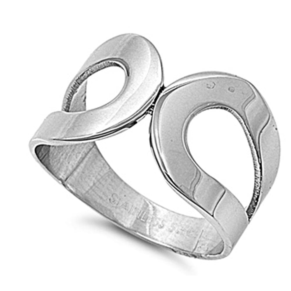LADIES MODERN LOOP DESIGN 316L Stainless Steel Ring SIZES 5-9