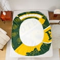 thumbnail image 5 of jejeloiu Football Rugby City Bed Sheets,Yellow Ball Helmet King Sheets For Men Women 4 Pieces, 5 of 7