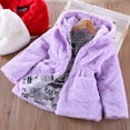 thumbnail image 5 of GYRATEDREAM Toddler Girls Winter Fleece Thicken Coat Kids Hooded Faux Fur Jacket Baby Warm Zipper Hoodies Windproof Outwear for 1-6 Years, 5 of 8