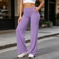 thumbnail image 5 of Annhoo Yoga Pants Women Stretchy High Waist Comfy Solid Color Loose Pants Comfy Soft Casual Workout Gym Trousers, 5 of 9