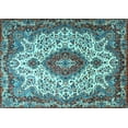 thumbnail image 1 of Ahgly Company Indoor Rectangle Medallion Light Blue Traditional Area Rugs, 5' x 8', 1 of 4