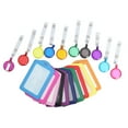 thumbnail image 2 of 10Pcs Vertical Style PU Leather ID Badge Holder Pass Pouch Case (Mixed Color+Random Badge Reel Color), 2 of 7