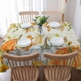 thumbnail image 5 of Gold Orange White Pumpkin Rectangle Tablecloths 54x79,Thanksgiving Retro Eucalyptus Table Cloth Table Cover Indoor/Outdoor Tabletop Decor for Wedding Holiday Party Dinner Baby Shower, 5 of 7