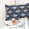 thumbnail image 4 of Yiaed Shark Wearing Swim Ring Print Brushed Microfiber Envelope Pillowcases, Standard,Envelope Closure Pillow Cases(No pillow core)-14"x20", 4 of 6