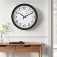 thumbnail image 2 of Unique Bargains Silent Non Ticking Battery Operated Modern Wall Clocks Black, 2 of 6