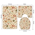 thumbnail image 3 of Colorful Mushroom Assortment Beige Pattern Bathroom Rugs Sets 3 Piece,Toilet Cover Set,Absorbent Non Slip Bathroom Mats Sets with U-Shaped Contour Rug Toilet Rug Set, 3 of 5