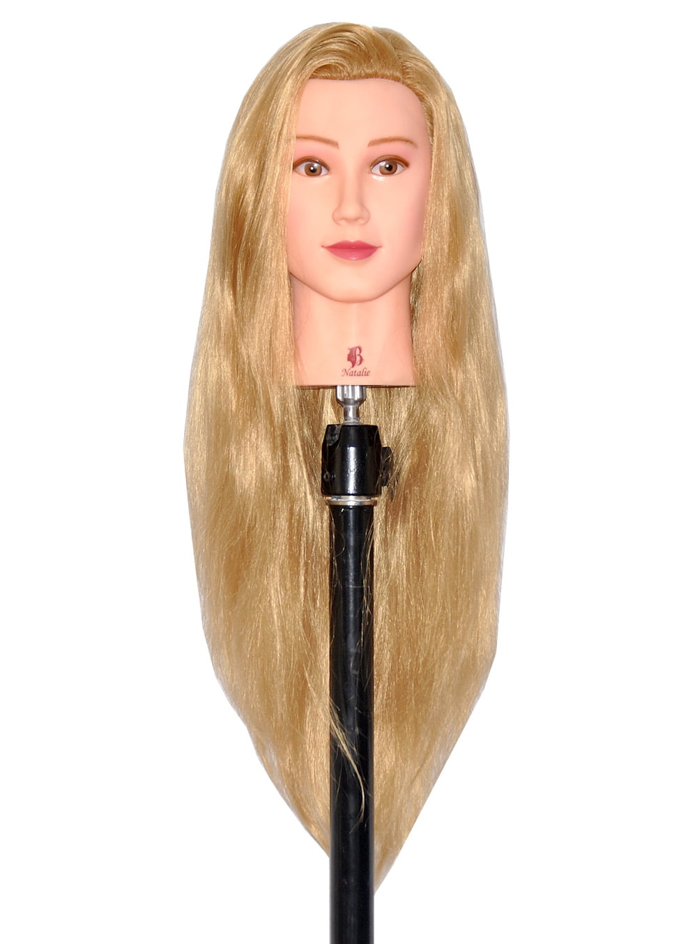 Bellrino 28" Cosmetology Mannequin Manikin Training Head with Synthetic Fiber - Natalie (CLAMP HOLDER INCLUDED)