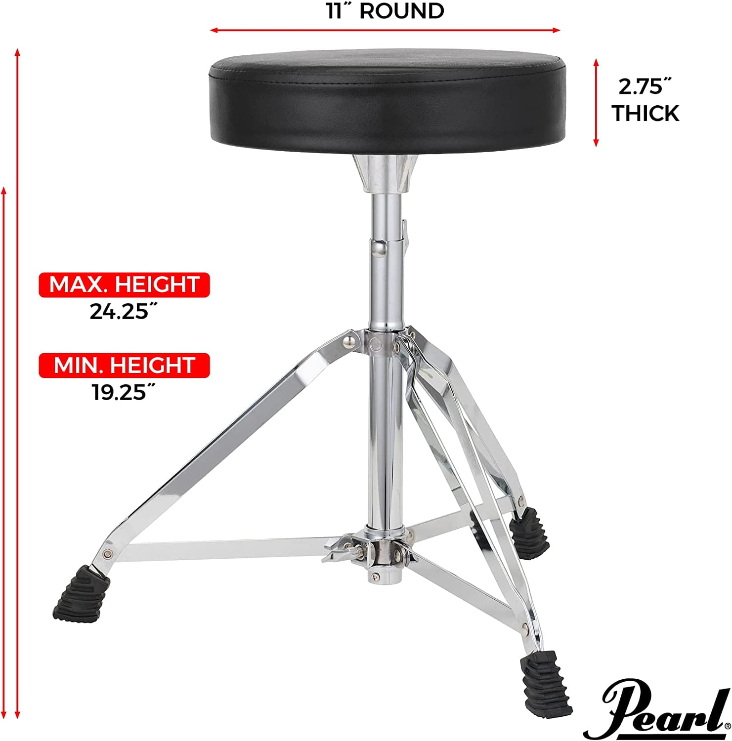 Pearl D50 Throne, Round Cushion - Double-Braced Legs