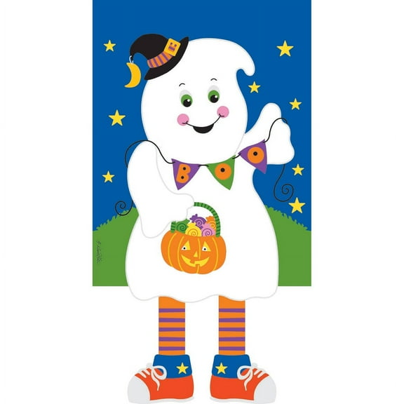 Ghost Boo Haunted Night 13 x 18 Small Halloween House Flag