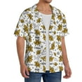thumbnail image 2 of Kdxio Men'S Hawaiian Shirt For Men Short Sleeve Shirt Hohey Bee Golden2 Summer Casual Holiday Beach Button Down T-Shirts, 2 of 5