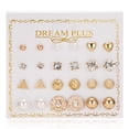 thumbnail image 1 of Pendientes Doce Pares de Pendientes Pendientes Señoras Cristal Perla Juego Pendientes, 1 of 7