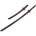 thumbnail image 2 of Oak Samurai Training Sword Set Comes with Tsuba Handguard (Dark Red), 2 of 2