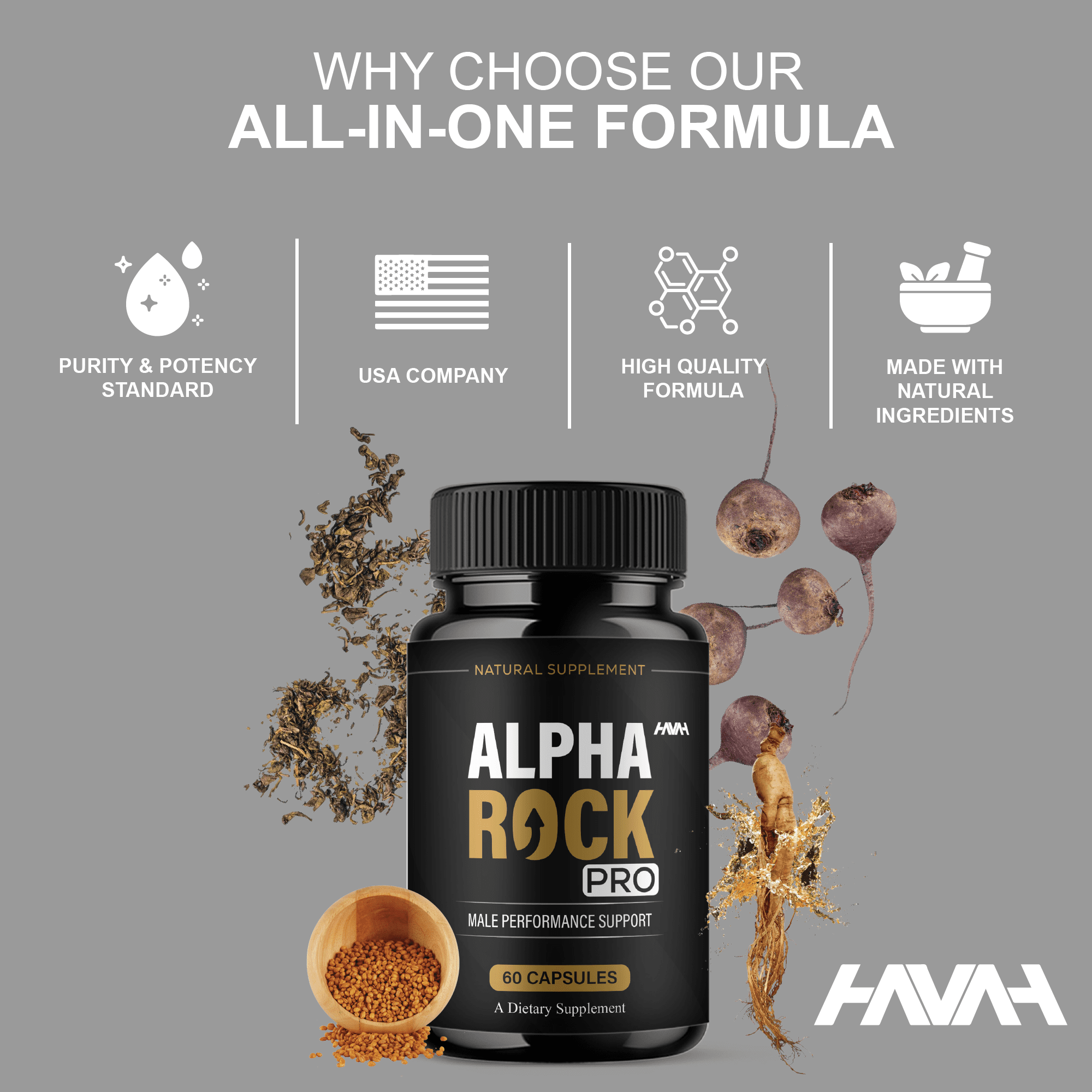 (2 Pack) Alpha Rock Pro Overall Support Capsules, Alpha Rock Supplement (120 Capsules)