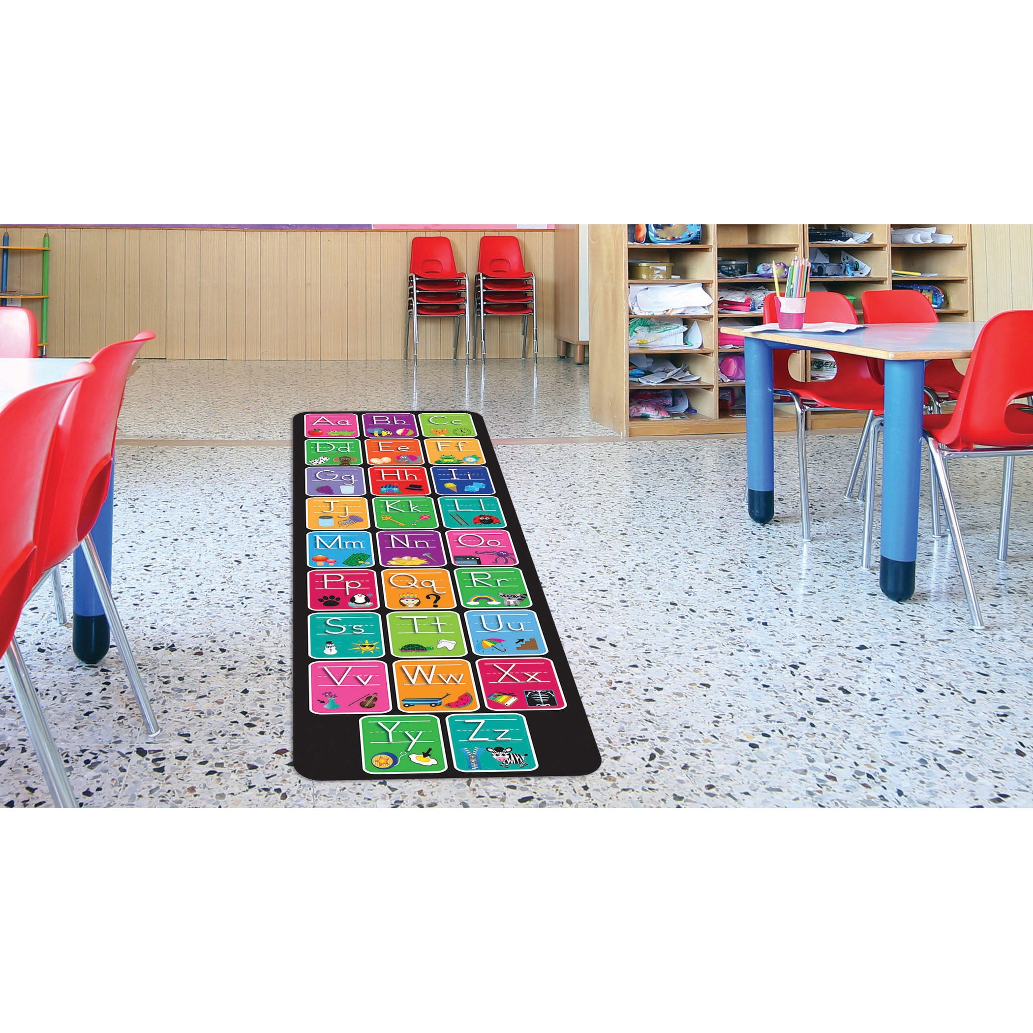 Ashley Productions Smart Poly, The Original Fun Mat, Mat Runner, 15.5" x 47", Alphabet and Matching Pictures