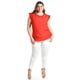 thumbnail image 5 of Blusa con manga de olan y moño en espalda Roman Fashion /Tallas Extras, 1888 (Rojo) rojo 42, 5 of 6
