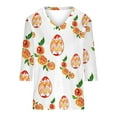 thumbnail image 4 of BangWanChi 3/4 Length Sleeve Womens Tops Women's Fashion Tees Casual Crewneck 3/4 Sleeve Loose T Shirt Ladies Tops Blouses Shirts, 4 of 5