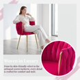 thumbnail image 5 of Set of 4 Modern Velvet Dining Chairs, Upholstered Woven Dining Chair with Golden Metal Legs for Dining Room, Kitchen, Vanity, Living Room (Rose), 5 of 8