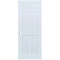 6-Panel Colonial White Interior Door Slab with Bore Hole