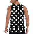 thumbnail image 3 of Easygdp Black and White Polka Dot Men's Tank Top, Sleeveless Muscle T Shirts, Breathable, Quick-Dry, Loose for Gym, Running, Fitness - Medium, 3 of 9