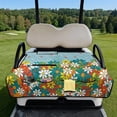 thumbnail image 2 of Xixirimido Portable Golf Cart Seat Covers, Quilted Golf Cart Seat Towel Blanket with 4 Pockets Universal Fit for EZGO Club Car and More 2 Person Seats Carts, Retro 70S Hippie Flower, 2 of 8