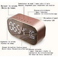 thumbnail image 5 of Spegels digital väckarklocka med Bluetooth-högtalare, upplyst väckarklocka med LED-display och väckarklocka för hemmakontor, 5 of 5