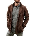 thumbnail image 3 of Dellytop Mens Shawl Collar Button Down Open Front Cable Knitted Ribbed Cardigan Sweaters, 3 of 3