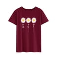 thumbnail image 4 of Xuanfei Women Faith Daisy Printed Round Neck Short Sleeve T-Shirt, 4 of 7