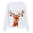 thumbnail image 4 of KANG Cute Deer Print Pullover Casual Crewneck Long Sleeve Holiday Soft Fashion Sweatshirt Top For Daily Wear, 4 of 5