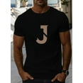 thumbnail image 1 of Men's Casual J-Pattern Summer T-Shirt, Round Neck, Short Sleeve, Cotton - Non-Transparent, Shirts for Summer, Casual Sporty Tee, Summer Gifts, 1 of 7