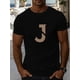 thumbnail image 1 of Men's Casual J-Pattern Summer T-Shirt, Round Neck, Short Sleeve, Polyester - Non-Transparent, Shirts for Summer, 1 of 6