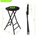 thumbnail image 2 of Folding Stool, 24 inch Tall Folding Bar Stool with Handle, Metal and Plastic Foldable Stool with Steel Frame Legs for Adults, 550lbs Capacity, Black, 2 of 5