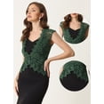 thumbnail image 2 of Cárdigan de Encaje sin Mangas para Mujer Cárdigan Blusa Elegante sin Mangas Verde oscuro XS, 2 of 6