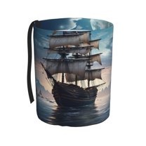 Easygdp Moonlit Sea Sailboat Car Trash Can Garbage Car Accessories Trash Can Car Waste Bin for for Driver and Passenger Any Vehicle