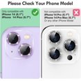thumbnail image 2 of for iPhone 14 - iPhone 14 Plus Camera Lens Protector, 9H Tempered Glass Camera Cover Screen Protector Metal Individual Ring for iPhone 14 6.1 inch iPhone 14 Plus 6.7 inch (Purple Glitter), 2 of 5