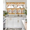 thumbnail image 4 of Orange Fall Swag Kitchen Curtains Sets for Windows 24 Inch Length, Thanksgiving Gnomes Maple Leaf Sunflower Rustic Short Window Curtain Swags Valances and Tiers 3 Piece Set for Cafe/Dining Room, 4 of 5