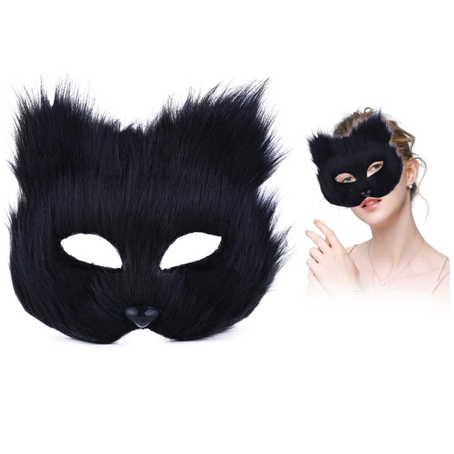 Protection Faciale Adulte Noir Animal Maquillage Danse Hommes et Femmes Demi-Visage Simulation Protection Faciale