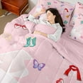 thumbnail image 4 of Erosebridal Girls Boots Scarf Bedding Sets Full Size,Music Instrument Piano Comforter Sets with Sheets,Pink Galaxy Starry Sky Bed in a Bag Full Size,Super Cozy Room Decoration Reversible,7-Piece, 4 of 6