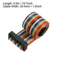 thumbnail image 4 of IDC Rainbow Wire Flat Ribbon Cable 20P D-type FC/FC Connector 2.54mm Pitch 0.5m Length, 4 of 5