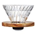 thumbnail image 1 of Gotero de café Hario V60, vidrio resistente al calor, madera de olivo, 1 of 7