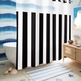 thumbnail image 5 of No Hook Shower Curtain, Black Striped Shower Curtains for Bathroom with See Through Top Window, Modern Farmhouse Black White Stripes Waterproof & Washable Bath Curtain Long 72"x78", 5 of 9