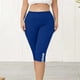 thumbnail image 5 of Pantalones de Yoga de Tamaño Adicional para las Mujeres 3x Color Sólido Bolsillo Capris Cintura Elástica, Transpirable Deporte Casual, 5 of 8