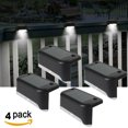 thumbnail image 1 of Paquete de 4 luces LED solares para escaleras, luz blanca de concha negra, Patio, valla, pared, paisaje, entrada, luces solares para valla, 1 of 4