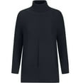 thumbnail image 6 of Knit Tops for Women Oversized Ribbed Turtleneck Batwing Sleeve Side Slit Hem Loose Fall Warm Soft Knit Long Length Tunic Sweater Casual Everyday Oversized Pullover Navy 2XL, 6 of 6