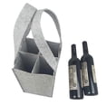 thumbnail image 2 of 4pcs Felt Bottle Bag for 4 Bottles, Felt Bottle Carrier, Bottle Basket with Separate Partition for 4 Bottles, Wine Carrier, Beer Carrier Perfect for N, 2 of 5
