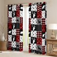 thumbnail image 2 of Homewish Rustic Deer Bear Black Out Curtains, Vintage Red Buffalo Patchwork Curtains Pack of 2 (42x63 Each), Hunting and Fishing Bedroom Curtains, Black Out Curtains Room Decor, 2 of 5