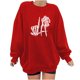 thumbnail image 1 of Blusa informal de moda con cuello redondo y manga larga para mujer con estampado de Halloween Pompotops FGAJ9294, 1 of 4