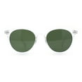 thumbnail image 3 of Classic Hipster Thin Plastic Horn Rim Normcore Round Fashion Sunglasses Clear - Green, 3 of 8